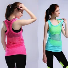Женский сексуальный сетчатый топ дышащий Быстросохнущий жилет для йоги и фитнеса Летний Спортивный сетчатый жилет для бега
