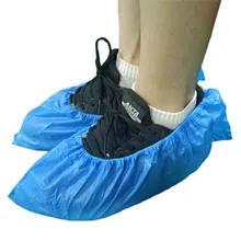 100 шт Медицинский Водонепроницаемый чехол для ботинок синий пластиковый одноразовый чехол для обуви домашнее внутреннее наружное дождливое Покрытие унисекс