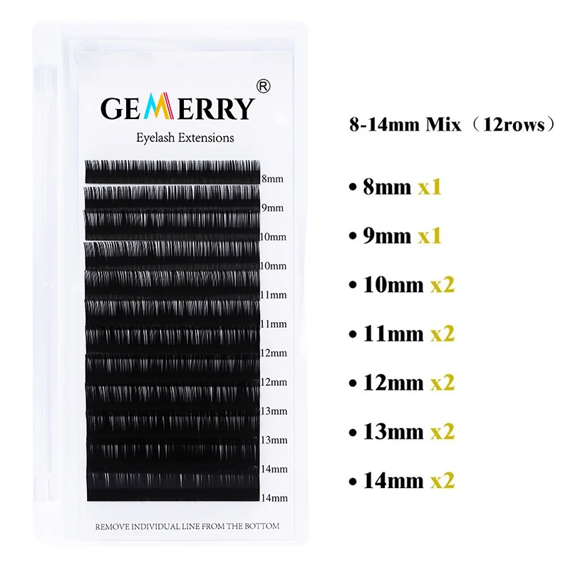 Description Picture 3 of itemGEMERRY Classic Eyelash Extension Individual False Lashes Hand Made 8-14/15-20/20-25mm Mix Length Faux Mink Eyelashes Extensions