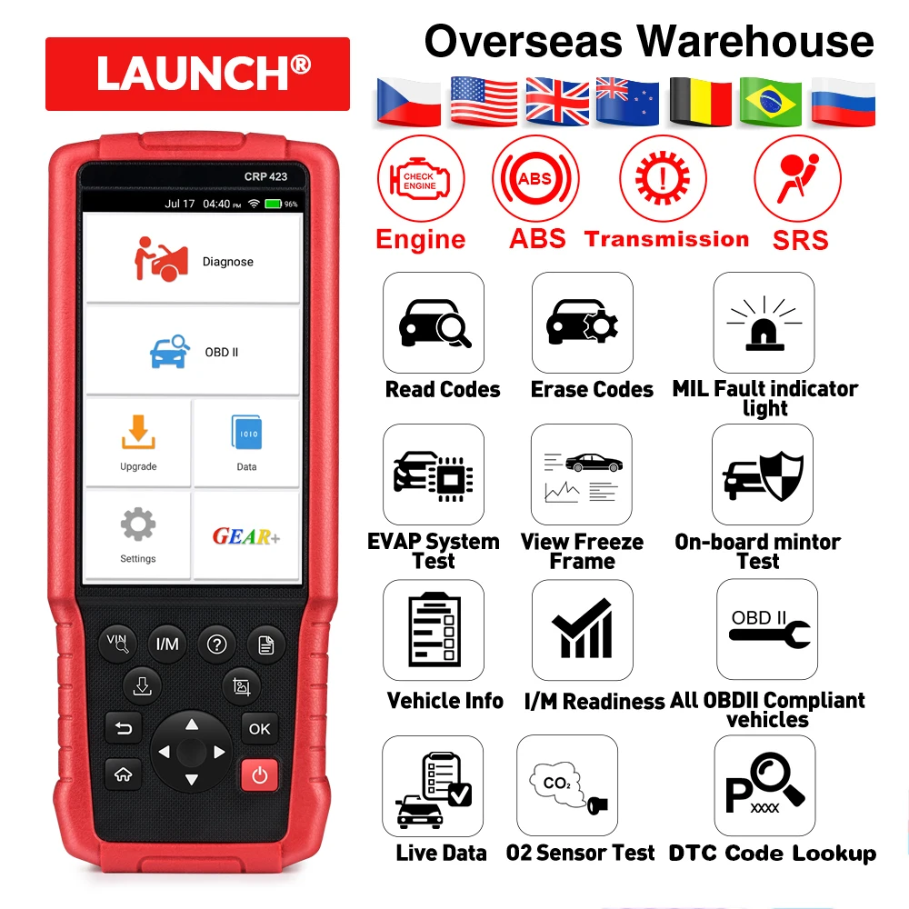 Считыватель кодов LAUNCH X431 CRP423 OBD2 сканер с поддержкой Wi Fi CRP 423 автоматический