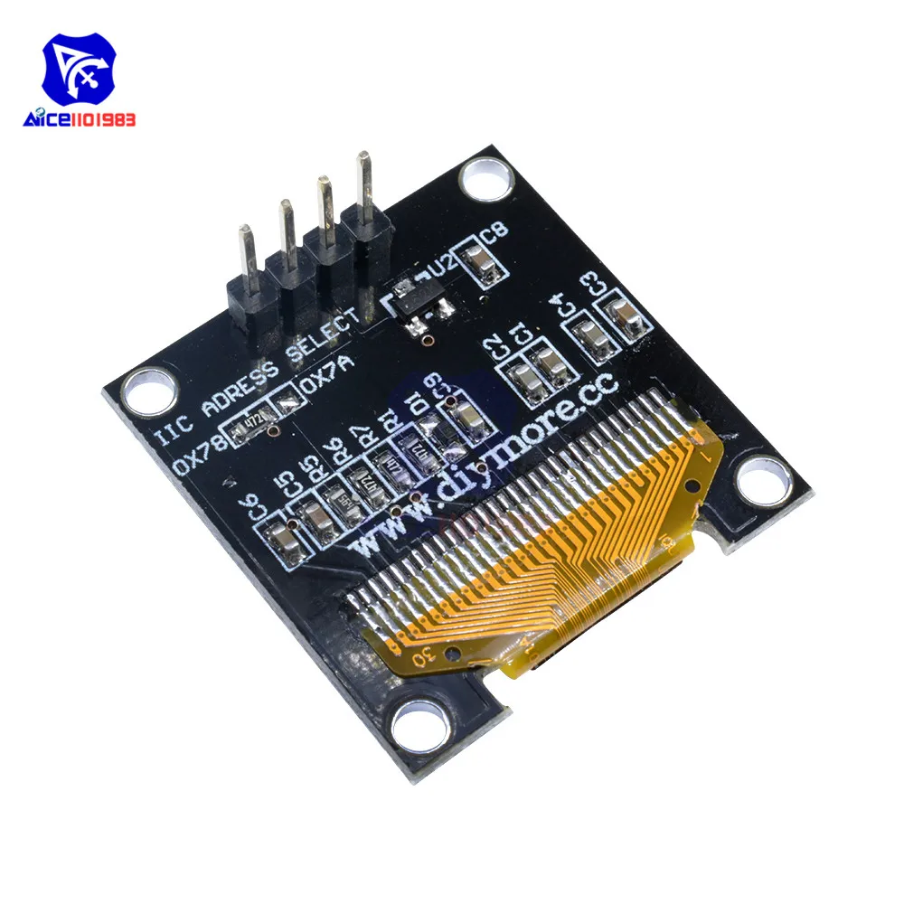 diymore 0.96" 12864 OLED LCD Display Module I2C IIC Serial with Pin for Arduino 51 MSP430 Series STM32/2 CSR IC