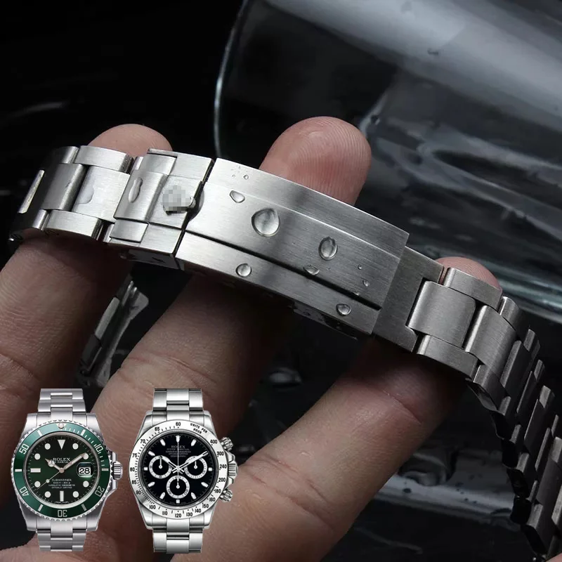 Correa de reloj de acero inoxidable para hombre, accesorio de pulsera de acero inoxidable sólido con borde de arco, para Rolex SUBMARINER DAYTONA
