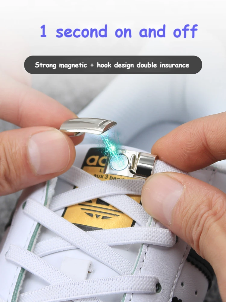 Cordones de zapatos magnéticos elásticos para zapatillas de deporte, sin atar, cierre de cordones para perezosos de 24 colores, talla única, para niños y adultos, novedad de 2021