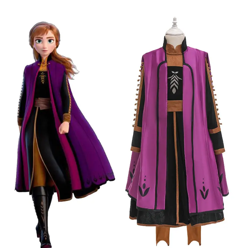 С изображением Анны и Эльзы 2 платье принцессы для карнавальный костюм для девочек с изображением принцессы Эльзы детское Снежная королева рождественское Детское пальто короткое приталенное со брюамки Маскировка туника