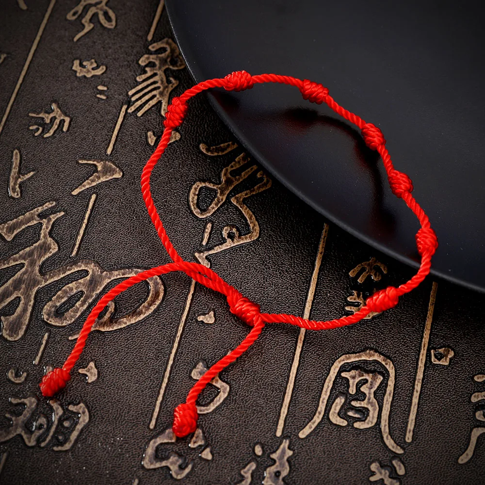 Браслет ручной работы Lucky Red String амулет 7 узлов защитная веревка для мужчин и
