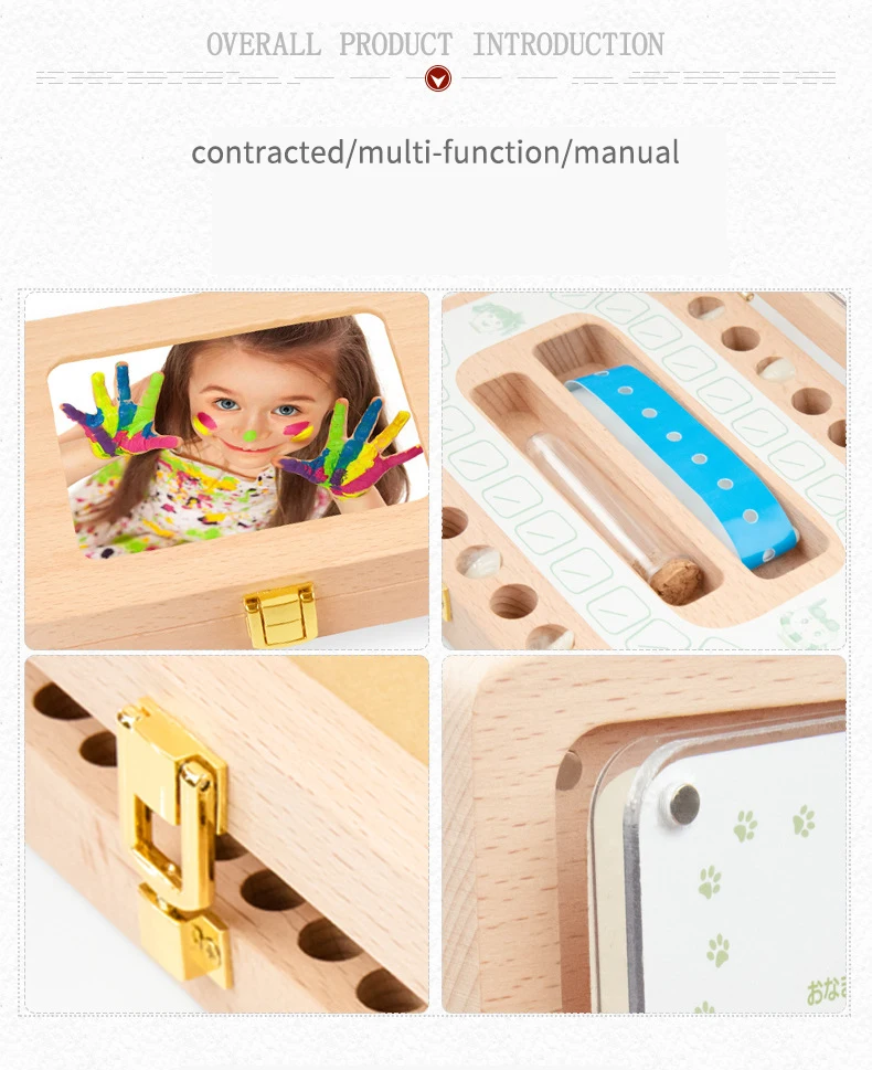 AAG деревянная коробка для хранения зубов, органайзер для хранения молочных зубов, Lanugo, пупочная коробка для хранения, Детские сувениры, фоторамка, подарки