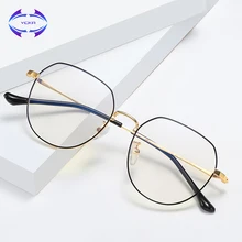 VCKA, анти-синий светильник, блокирующие компьютерные очки для женщин, кошачий глаз, Ретро металлическая оправа, очки для защиты глаз, радиационные очки