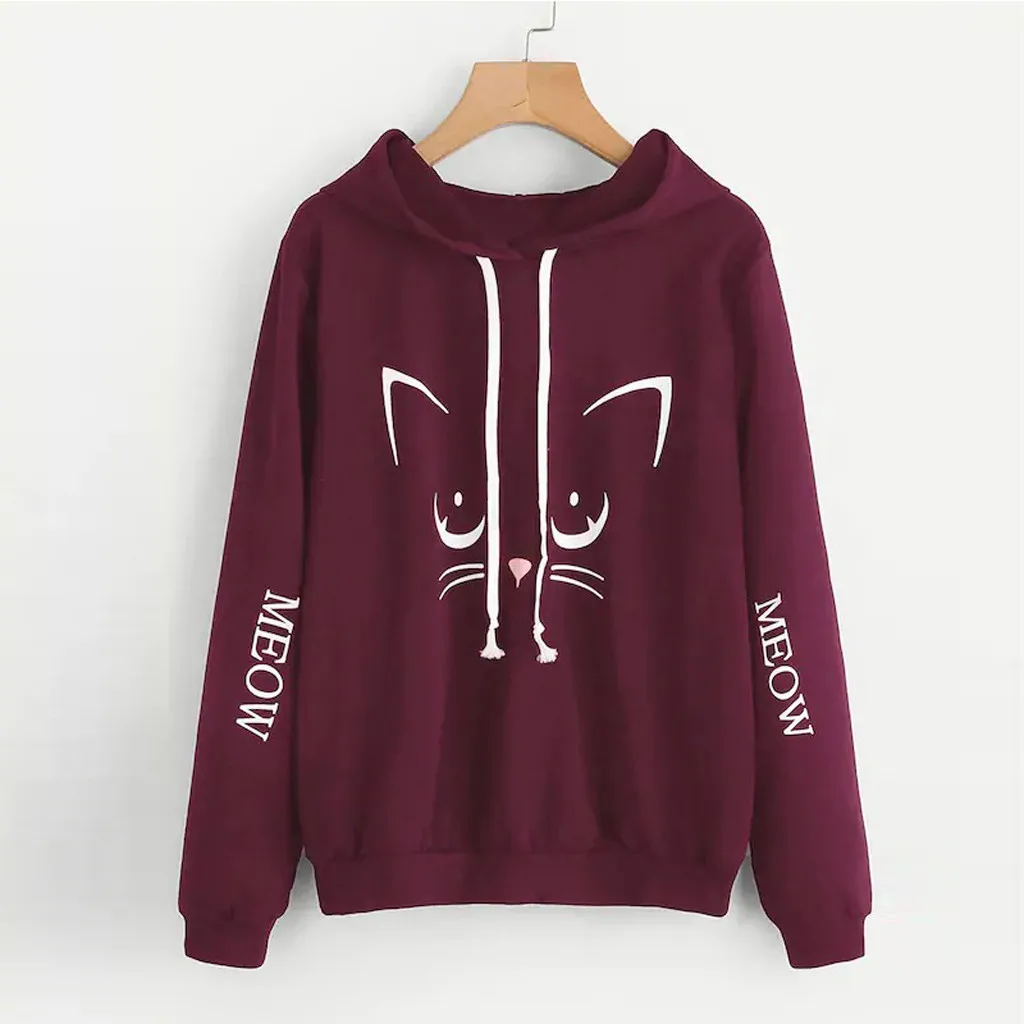 Hoodies Women Autumn 2019 Cartoon Print Hooded cute Harajuku Streetwear Hoodie Hoodies And Sweatshirts Women Pullovers Clothes
