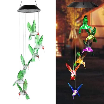 

Solar Powered LED Wind Chime Portable Color Changing Outdoor Decorative Windbell Light HYD88