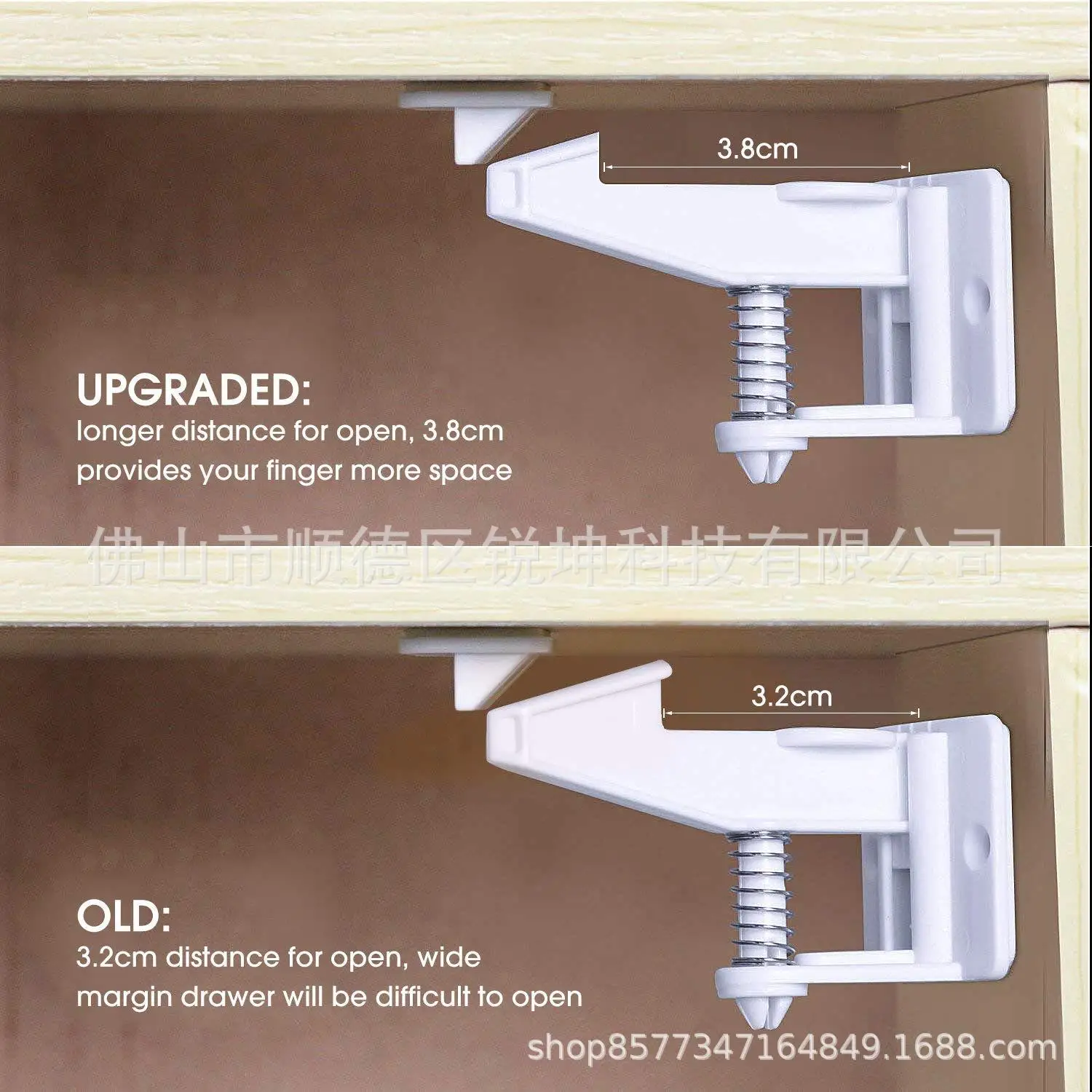 

America Hot Sales Hidden Drawer Spring Lock Children Multi-functional Drawer Lock Baby Lock Protection Set