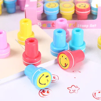 

10Pc Children Toy Cartoon Expression Kids Seal For Scrapbooking Stamper DIY Painting toys