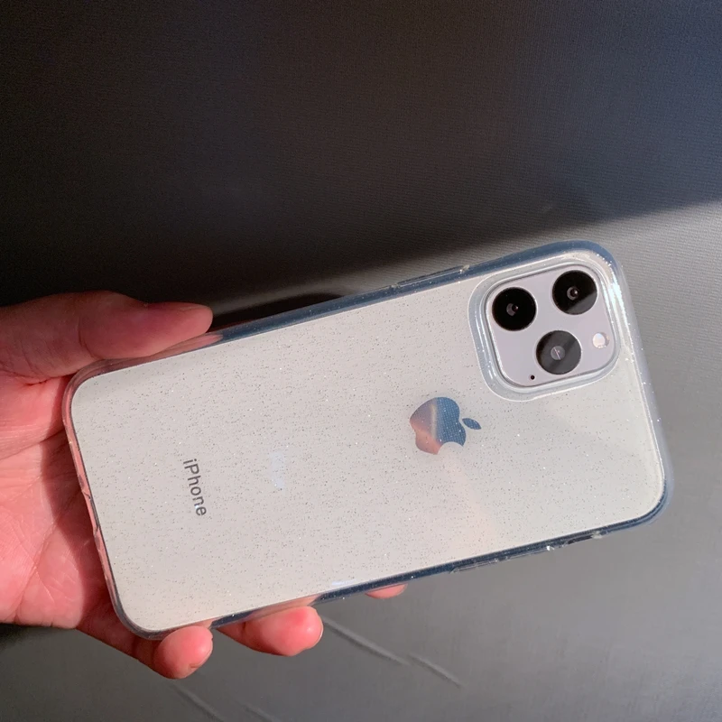 Блестящий Прозрачный мягкий силиконовый чехол из ТПУ для Apple iPhone 6, 6G, 6 s, 7, 8 Plus, 11 Pro, 10 X, XR, Xs Max, чехлы для телефонов - Цвет: Transparent