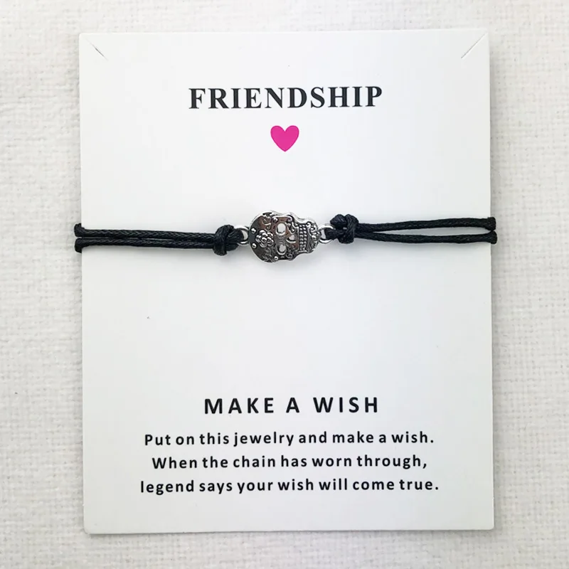 Многослойный браслет с воском в виде скелета и цветов женский мужской серебряным