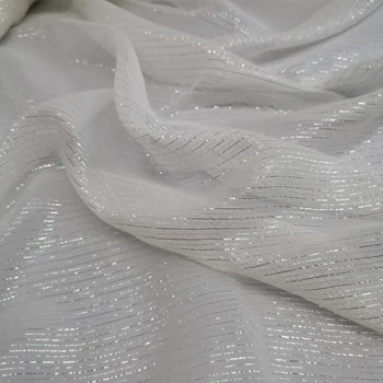 

Metallic Silk Georgette Chiffon Shimmer Jacquard Shiny Silk Fabric For Dress Scarf