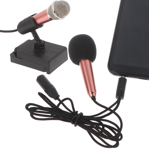 휴대용 스테레오 스튜디오 마이크, KTV 노래방 미니 마이크, 휴대폰 PC 마이크, 크기: app.5.5 cm x 1.8cm, 3.5mm 4