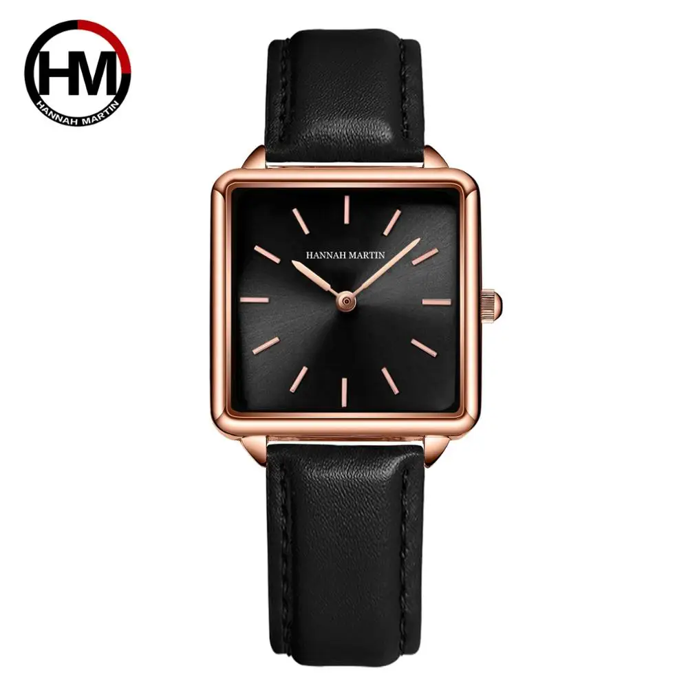 Simple Design New Style Band Japan Quartz Rose Gold Fashion Casual Brand Free Shipping Wristwatch Lady Square Watches For Women 22