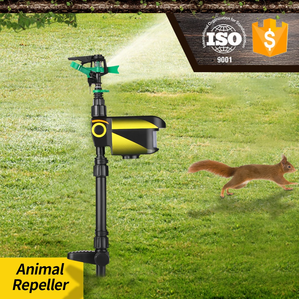 

Solar Powered Animal Repeller Motion Activated Animal Deterrent Automatic Rotating Sprinkler Animal Repeller Home Garden Yard