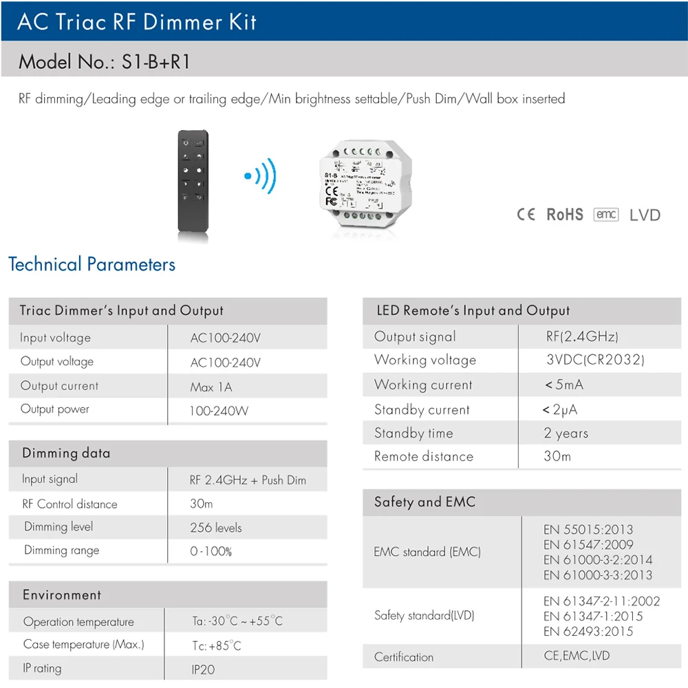 led dimmer switch 220v 230v 110v ac triac rf wireless 2 4g remote control pwm dimmable light switch dimmer triac for led lamps