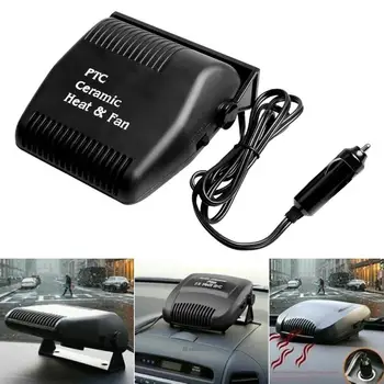 

12V Auto Dryer Ceramic Heated Car Heater Air Cooler Fan Windscreen Demister Defroster Electric Heating Windscreen Defroster