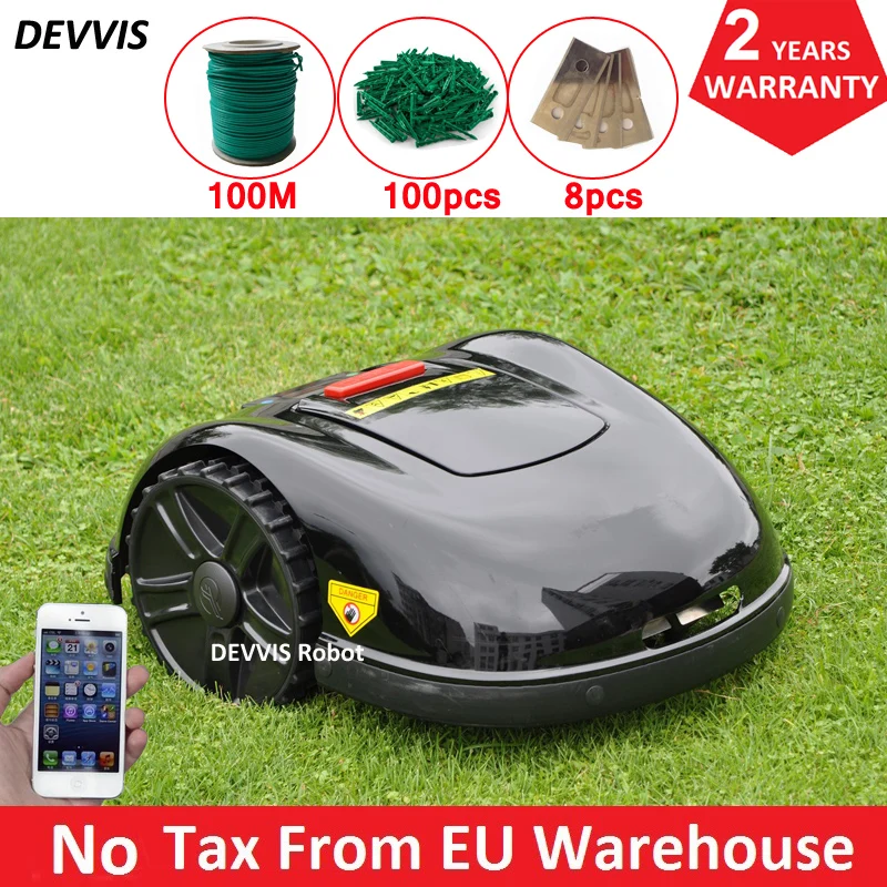 Двухлетняя гарантия, газонокосилка-робот Contorl для смартфона E1600 с литий-ионным аккумулятором 6,6 Ач, кабелем 100 м и прищепками 100 шт.