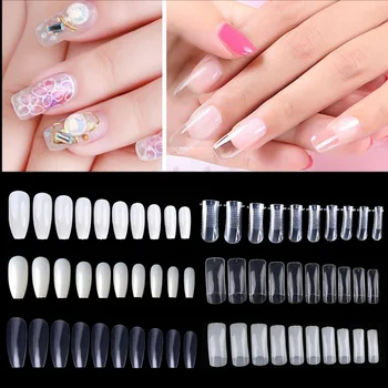 

False Nail Tips Nature Clear Nail Art Display Practice Tools Fake Nails Design Finger Extension Manicure Acrylic UV Gel Polish