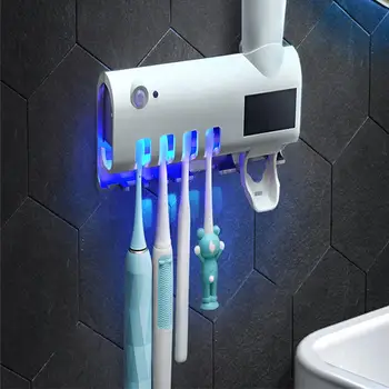 

2In1 UV Toothbrush Sanitizer Usb Automatic Toothpaste Dispenser Wall Mount Toothpaste Toothbrush Holder Infrared Sensor Gemical