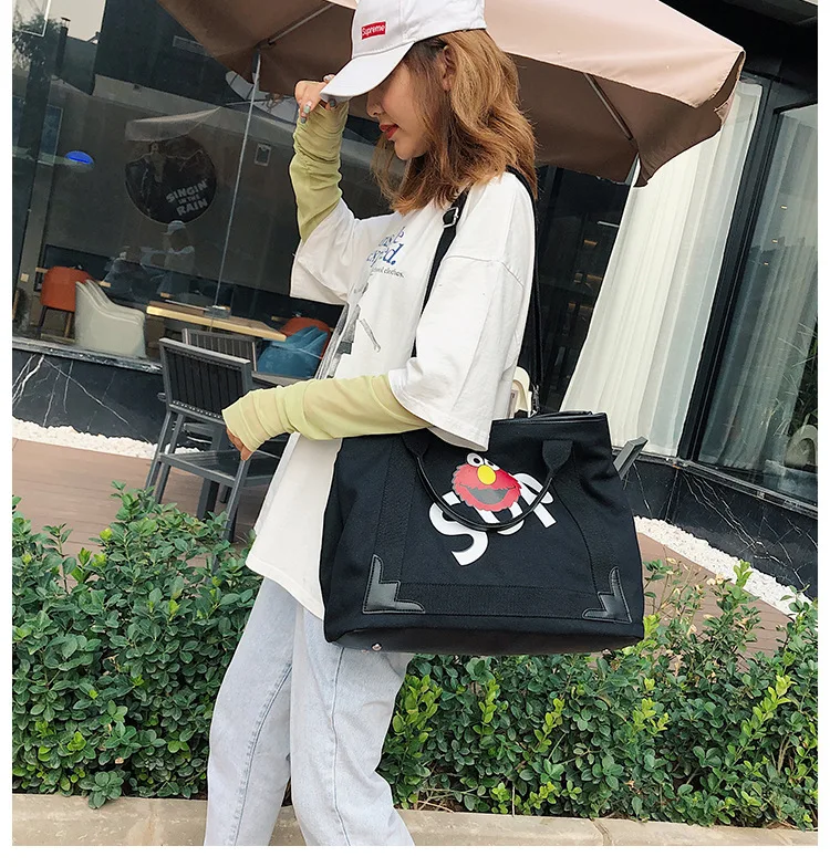 Улица Сезам Большая вместительная Холщовая Сумка женская стиль корейский стиль Модные разнообразные сумки модная сумка через плечо