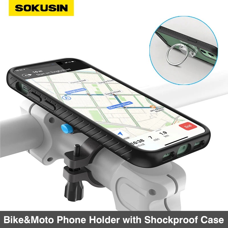 SOKUSIN Moto Bicycle Phone Quick Mount Stand For iPhone 15 11 12