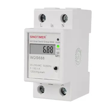 

WIFI Din Rail AC 90-250V Single Phase Energy Meter Switch Timer Power Monitor 23GB