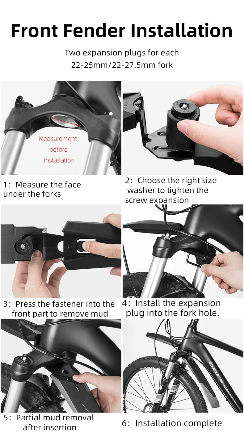 Zzmorni Kit De Garde-boue Universel Pour Vélo, 24-29 Pouces