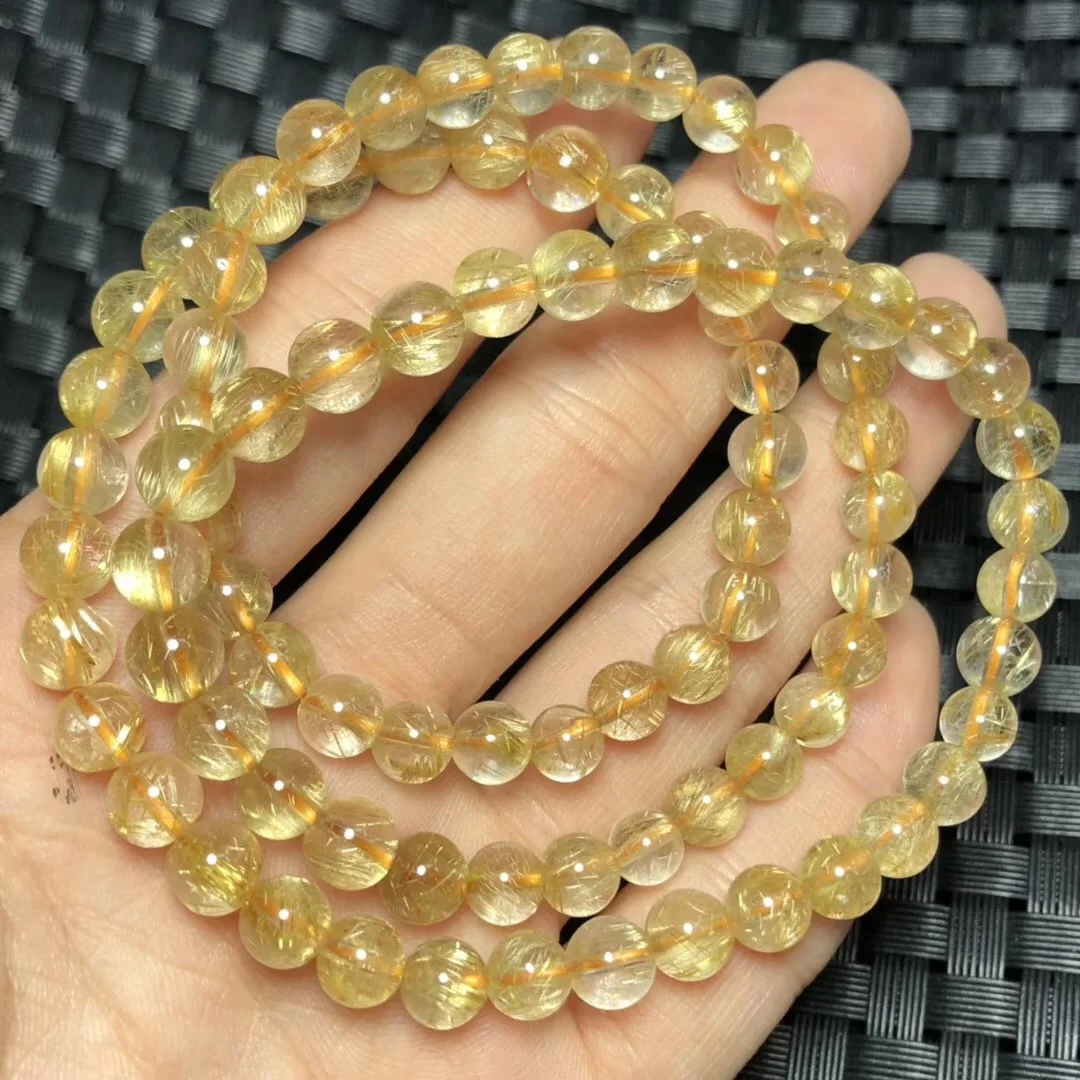 

Natural Blond Three-loop Bracelets Crystal Thorough Hair Color Beautiful Clean Smooth Elegant And Generous Simple