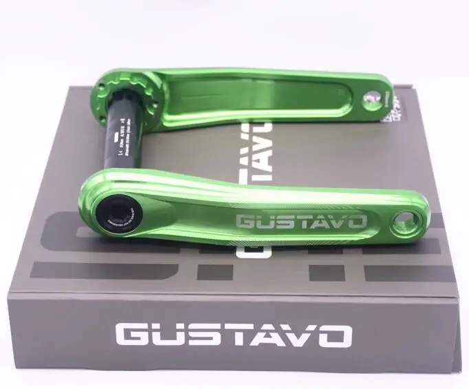 GUSTAVO MTB велосипед Кривошип горный велосипедный Кривошип для GXP цепное колесо 170/175 мм - Цвет: green Crank