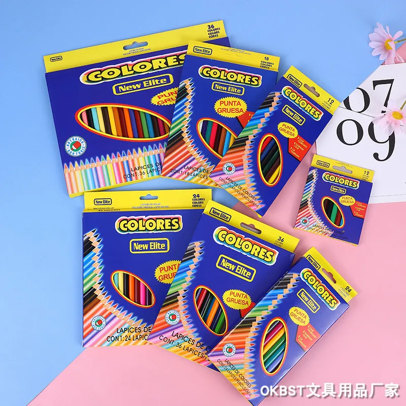 

Colored pencil boxed children's drawing pen primary school pencil set 12/18/24/36 color oily colored pencil