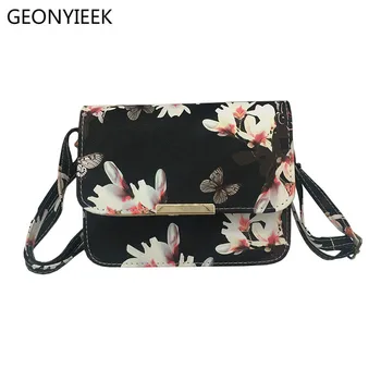 

Women Floral leather Shoulder Bag Satchel Handbag Retro Messenger Bag Famous Designer Clutch Shoulder Bags Bolsa Bag Black White
