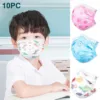 10pcs Children Face Mask Disposable Pink Mask Colorful 3ply Non-woven Printed Mask Kids Girl Cute Masks Mascarillas Desechables 2