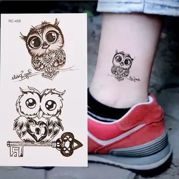 

Waterproof Cartoon Owl Cute Temporary Decal Fake Tattoo Sticker Body Art Decor Temporary Tattoos Looks like real tattoo on the