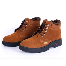 Теплая обувь из толстого бархата; Мужская Рабочая обувь из воловьей кожи с нескользящей кевларовой подошвой; защитная обувь для работы на открытом воздухе