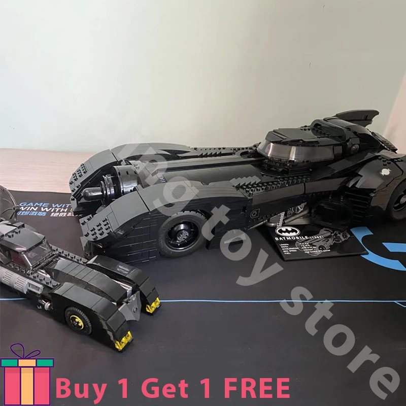 Batmaned 1989 Batmobile 3472 Шт Военный светильник строительный блок транспортного средства