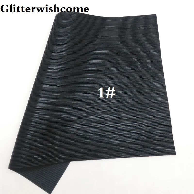 Glitterwishcome 21X29 см A4 размер винил для бантов тисненые полосы Кожа Fabirc искусственная кожа листы для бантов, GM153A - Цвет: 1