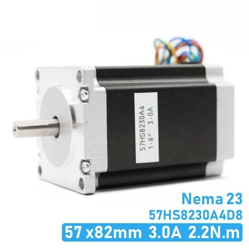 Nema 23 ЧПУ шаговый двигатель 57x82 мм 3A 2.2N.M D = 8 мм 315Oz-In Nema23 ЧПУ Гравировальный фрезерный станок 3d принтер