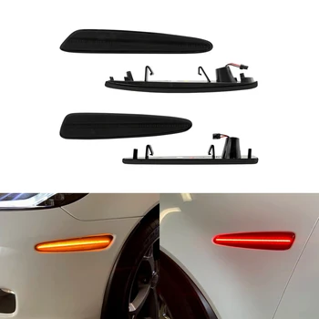 

4X SMOKED LED SIDE MARKER LIGHTS TURN SIGNAL FOR CHEVROLET CHEVY CORVETTE C6 2005-2013 F&R AMBER RED