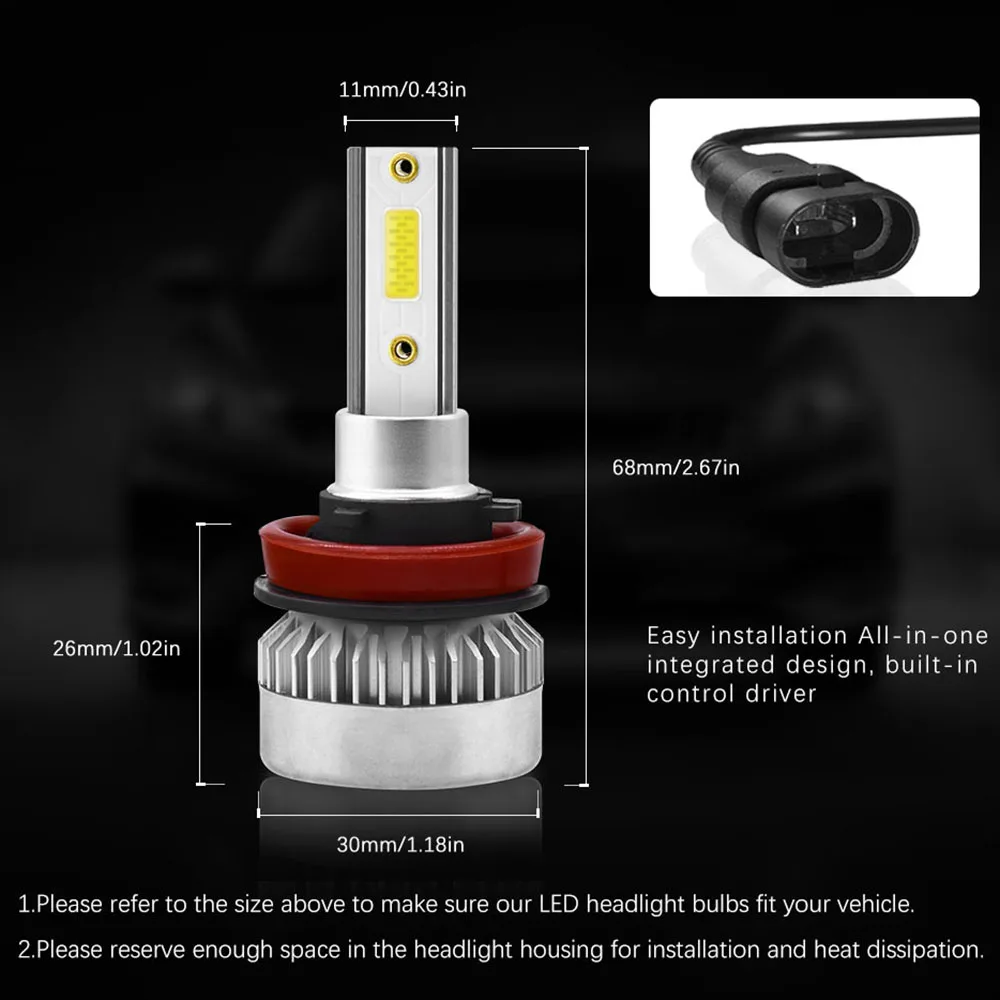 Новая пара H1 H7 H11 9005 9006 9012 CSP противотуманная Светодиодная лампа 110W 20000LM 6000K белый авто LED фара