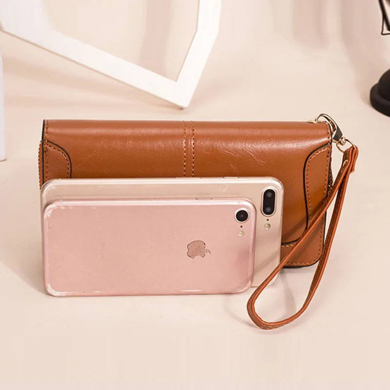 Leather Women's Wallets Fashion Solid Color Designer Long Purses Female Zipper Wallet Phone Bag Women Coin Purse Card Holder Leather Women's Wallets Fashion Solid Color Designer Long Purses Female Zipper Wallet Phone Bag Women Coin Purse Card Holder