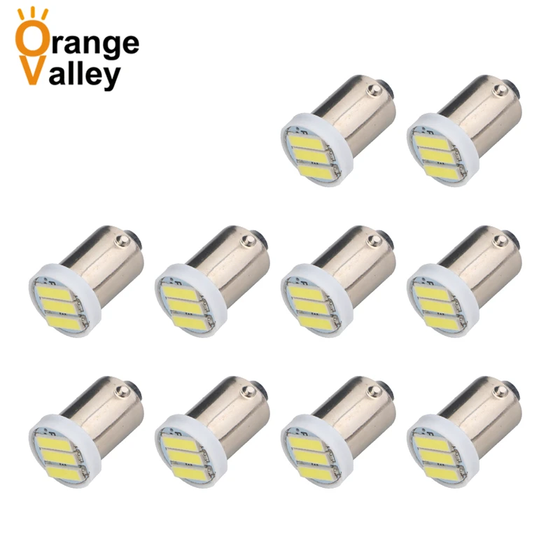 10 шт. BA9S 434 T4W 3 светодиодный 7020 SMD H6W Автомобильный интерьер лампы для чтения