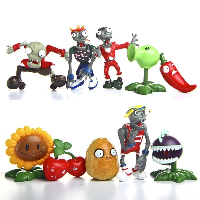 10 ピース/ロット植物 vs ゾンビ PVZ フィギュアおもちゃ植物と