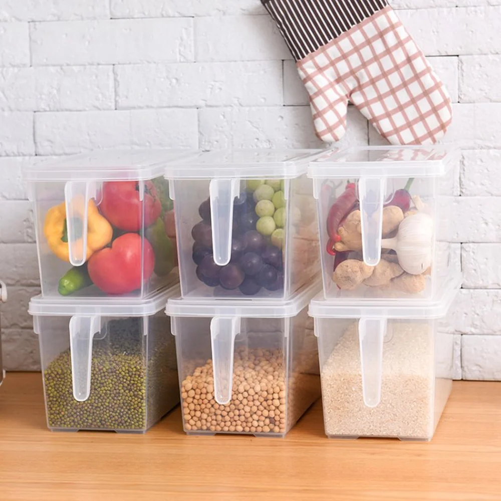 Прозрачный PP ящик для хранения зерна контейнер фасоли содержит герметичный