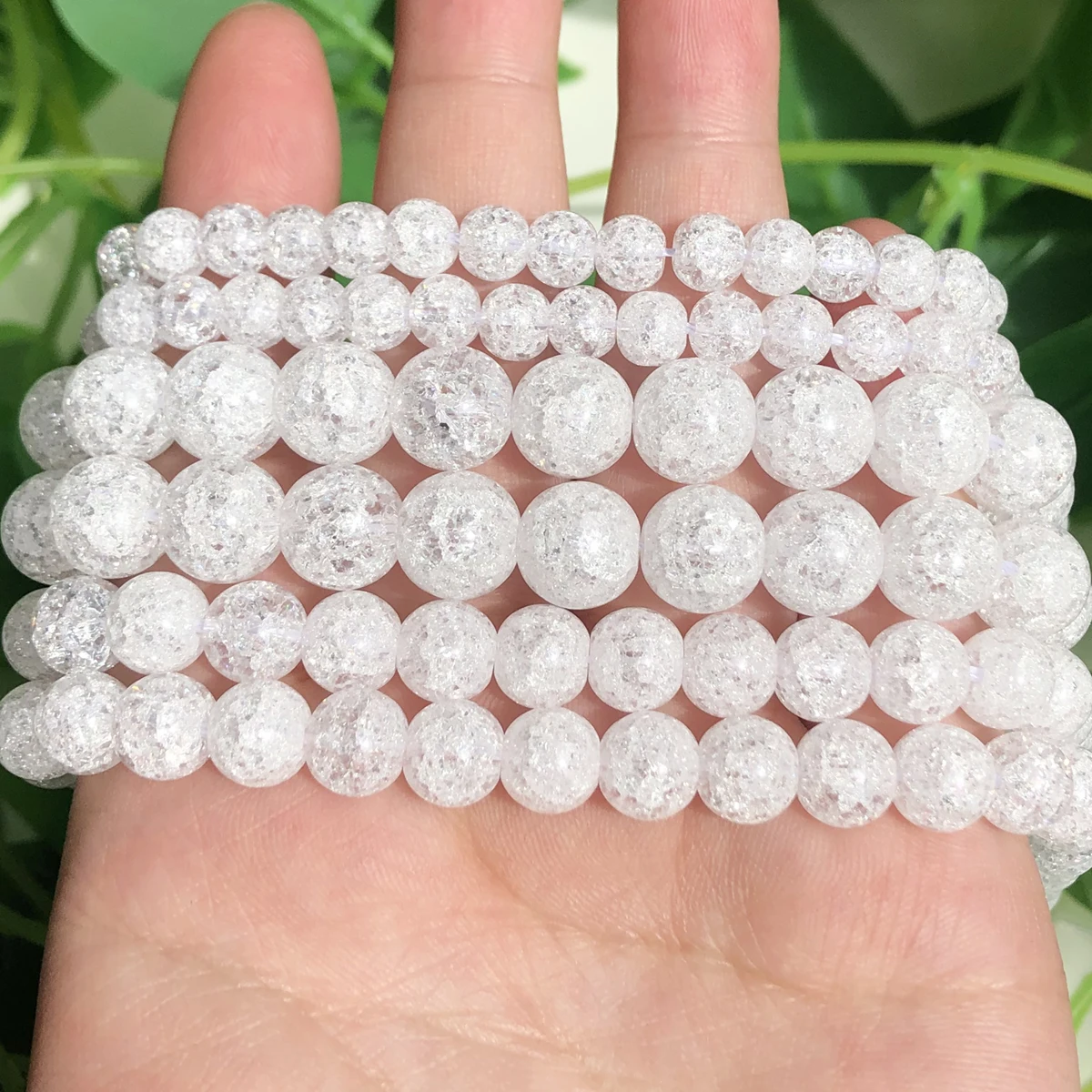 AAA Natürliche Schneewittchen Geknackt Quarz Kristall Glas Perlen Runde Spacer Lose Perlen Für Schmuck Machen DIY Armbänder 4-12mm – Detail 5