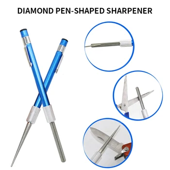 

1pc Diamond embroidery Kitchen Sharpening Stone Diamond Multi-purpose Pen shape Knife Sharpener Grindstone Fishing Hook Sharpner