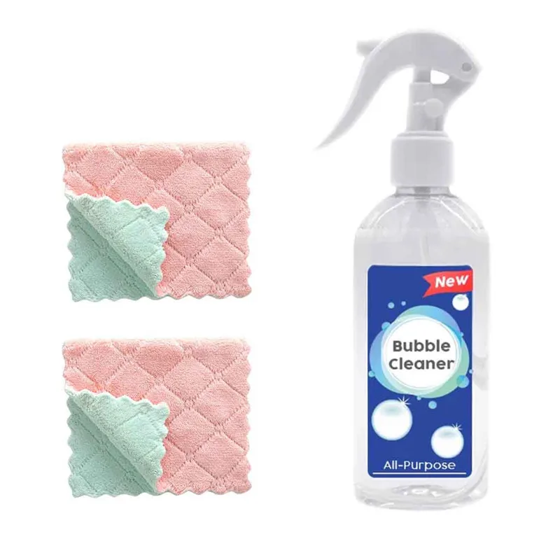 Смазка пузыристый очиститель и 2 шт чистящее полотенце перегородка для жарки инструмент для очистки многоцелевой пузыристый очиститель vclean spot 30AUG13