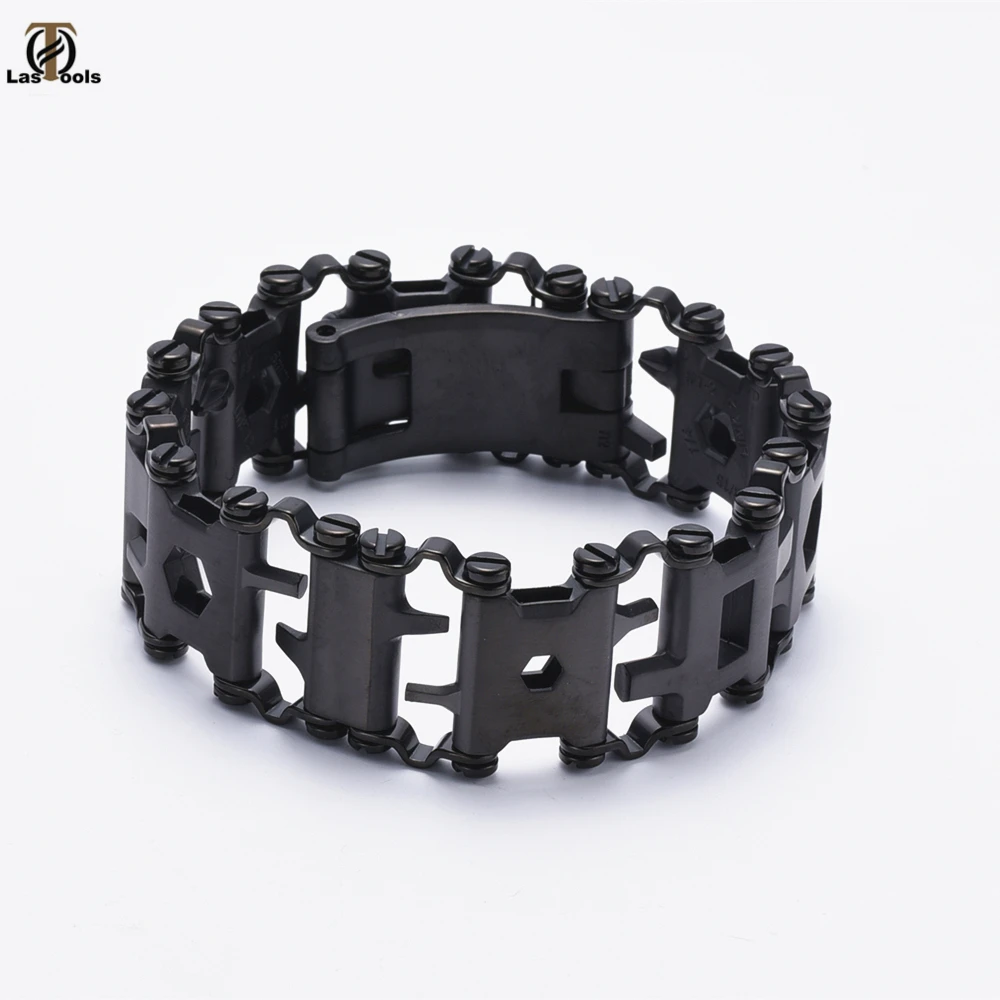 29 in 1 Multifunctional Tread Bracelet Stainless Steel Outdoor Bolt Kits Wearable Tool Multitool Ha